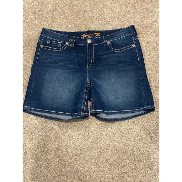 Seven7 Pants - Seven7 LUXE Women's Stretch Blue Denim Jean Bermuda Shorts Size 24W